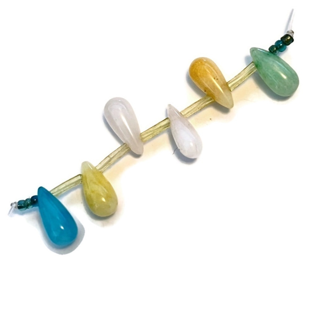 As Low As $2 Multicolor Dyed Jade Tear Drops 12.0mm x 5.0mm (6)